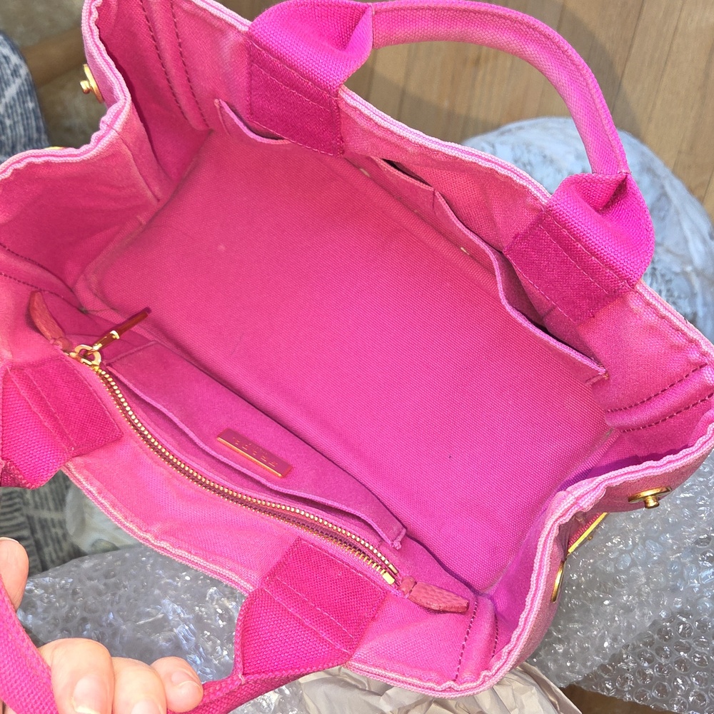 PRADA Signature Canapa Pink Tote Bag - Picture 12 of 17